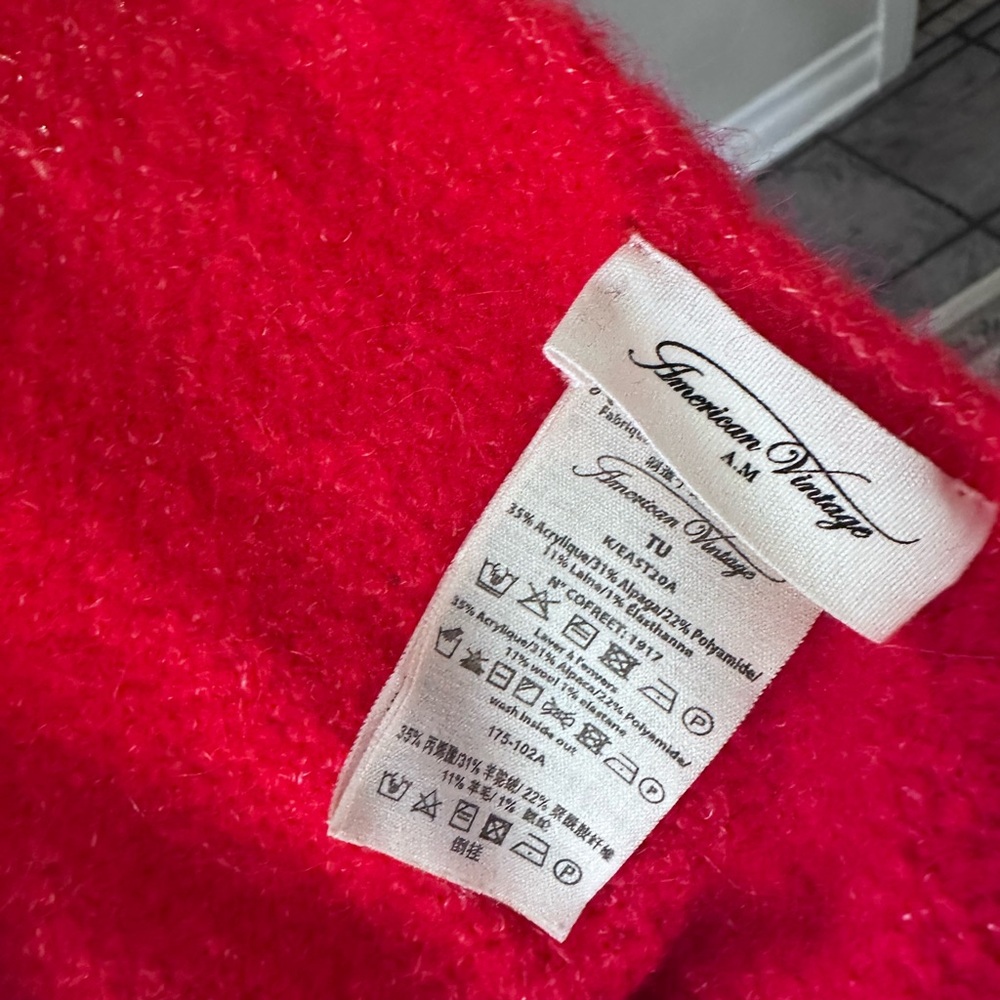 American vintage east red scarf pepper red - Picture 5 of 7